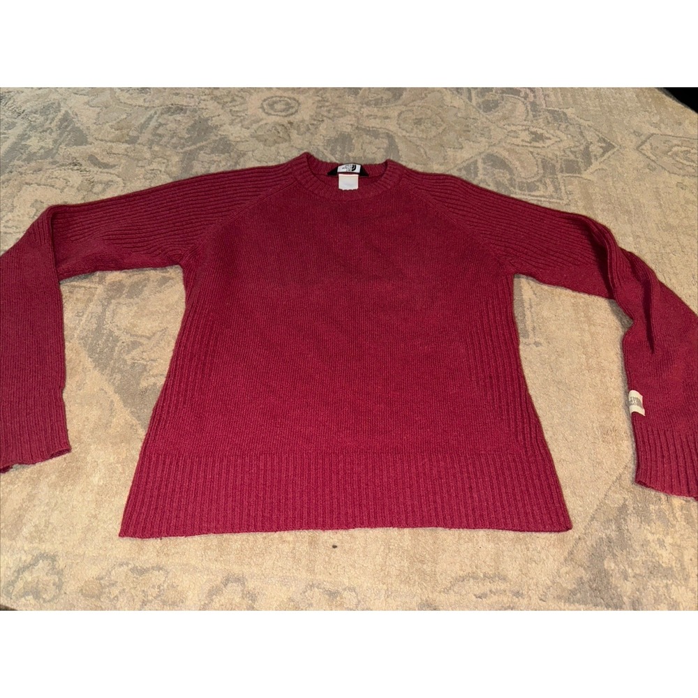 The North Face Womens Wool Blend Knit Sweater Crew Neck Winter Red Sz‎ Small